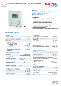 eStat10 DUO Hygro-Thermostat électronique d`ambiance à 1 sortie