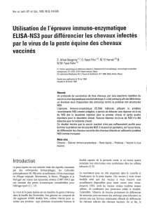 Utilisation de l`épreuve immuno-enzymatique ELISA-NS3 pour