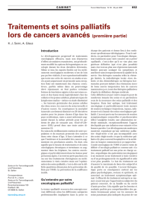 Traitements et soins palliatifs lors de cancers avancés (première
