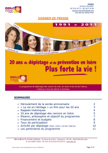 20 ans de dépistage en Isère 1991 > 2011