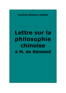 Lettre sur la philosophie chinoise à M. de Rémond