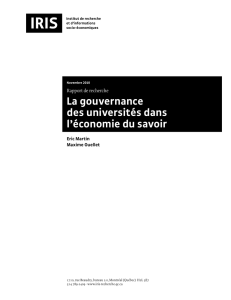 La gouvernance des universités dans l`économie du savoir