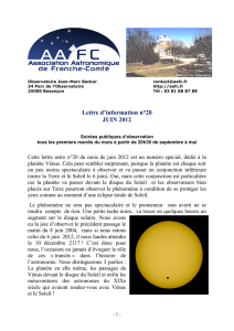 Lettre d`information n°20 (juin 2012, spécial transit de Vénus)