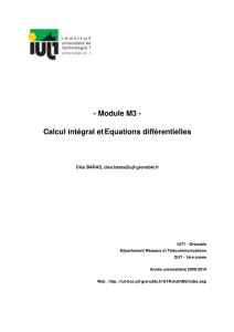Module M3 - Calcul intégral et Equations différentielles - GIPSA-Lab