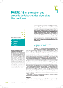 Publicitéet promotion des produits du tabac et des cigarettes