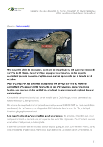 Espagne : Iles des Canaries (El hierro), l`éruption en cours s