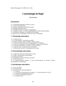 L`eschatologie de Hegel