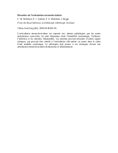 Désordres de l`articulation sternoclaviculaire C. M. Robinson, P. J.
