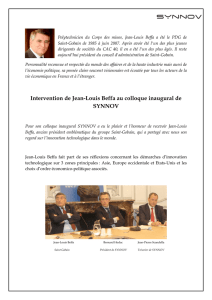 Compte rendu colloque inaugural – Jean-Louis Beffa