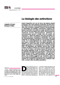 La biologie des extinctions