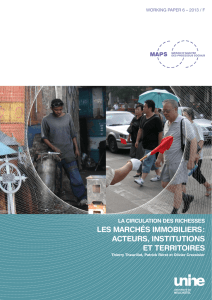 les marchés immobiliers : acteurs, institutions et territoires
