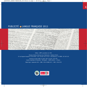 Bilan 2013 : publicité et langue française pdf