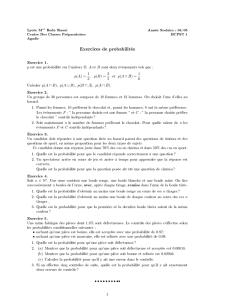 Exercices de probabilités - Maths en classes préparatoires