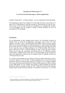 Chronique de l`Observatoire n° 2 La Corée du Nord de Kim Jung