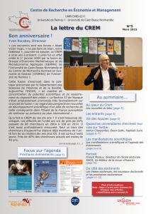Newsletter n°5 - Centre de Recherche en Économie et Management