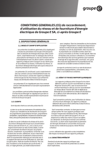 CONDITIONS GENERALES (CG) de raccordement, d`utilisation du