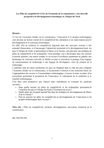 Les Pôles de compétitivité à l`ère de l`économie de la connaissance