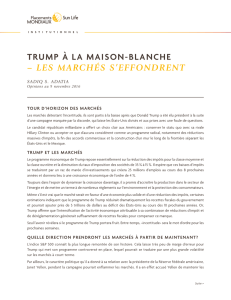 TRUMP À LA MAISON-BLANCHE – LES MARCHÉS S`EFFONDRENT