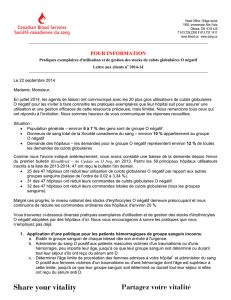 POUR INFORMATION - Société canadienne du sang