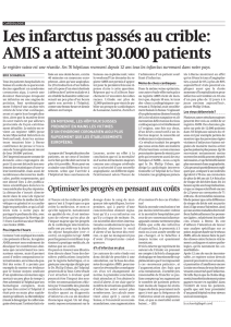 Les infarctus passés au crible: AMIS a atteint 30.000 patients