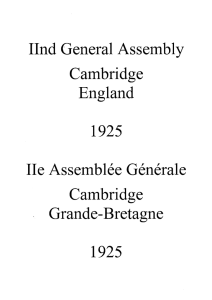 IInd General AsselTIbly CalTIbridge England Ile Assemblée