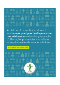 bonnes pratiques de dispensation des médicaments