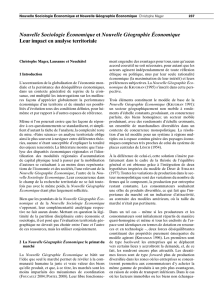 Nouvelle Sociologie Économique et Nouvelle Géographie