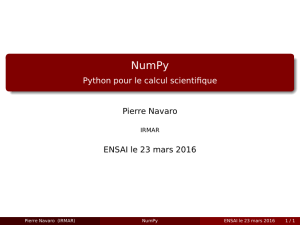 NumPy - Python pour le calcul scientifique