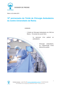 10e anniversaire de l`Unité de Chirurgie Ambulatoire