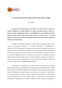 Le système de protection sociale des personnes âgées en Chine