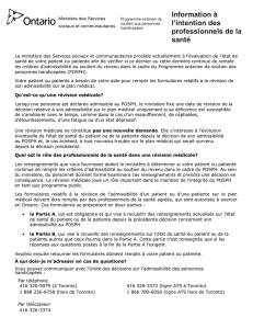 Information à l`intention des professionnels de la santé