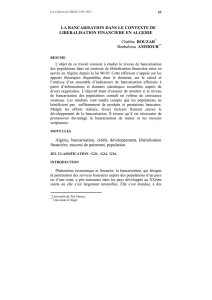 la bancarisation dans le contexte de liberalisation financiere