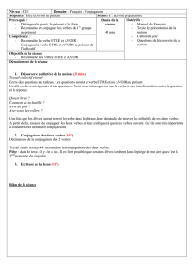 Niveau : CE1 Domaine : Français - Conjugaison Séquence : Etre et