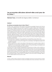 Les économies africaines doivent elles avoir peur de la Chine