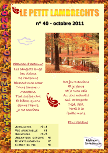 n° 40 - octobre 2011 - Fondation Lambrechts