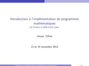 Introduction à l`implémentation de programmes mathématiques