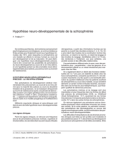 Hypothèse neuro-développementale de la schizophrénie