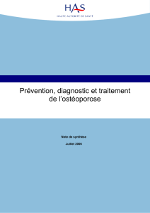 Prévention, diagnostic et traitement de l`ostéoporose