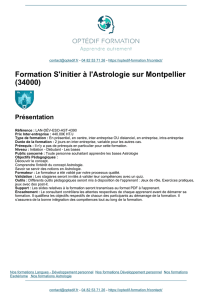 Formation S`initier à l`Astrologie sur Montpellier (34000)