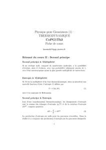 Physique pour Geosciences (1) : THERMODYNAMIQUE CoPG1Th3