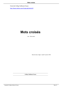 Mots croisés - Collège Guillaume Fouace