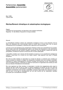 Réchauffement climatique et catastrophes écologiques