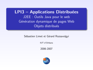 LPI3 -- Applications Distribuées J2EE : Outils Java pour le