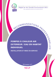 Pompes à chaleur air extérieur/eau en habitat individuel