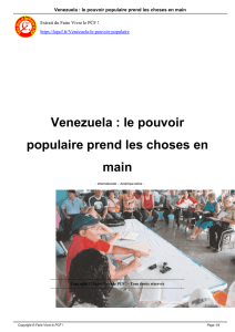 Venezuela : le pouvoir populaire prend les choses en main