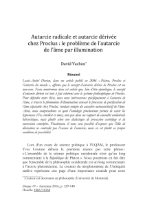 Autarcie radicale et autarcie dérivée chez Proclus : le