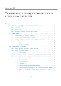 Transferts thermiques conductifs et conducto-convectifs