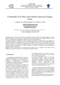 Commande d`un filtre actif triphasé shunt par logique floue