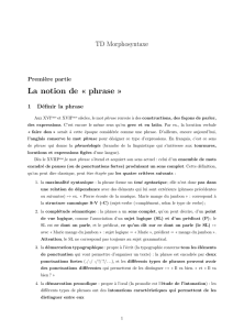 La notion de « phrase »