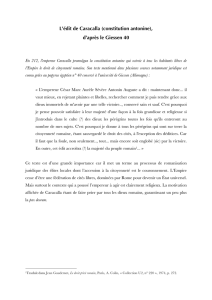 L`édit de Caracalla (constitution antonine), d`après le Giessen 40